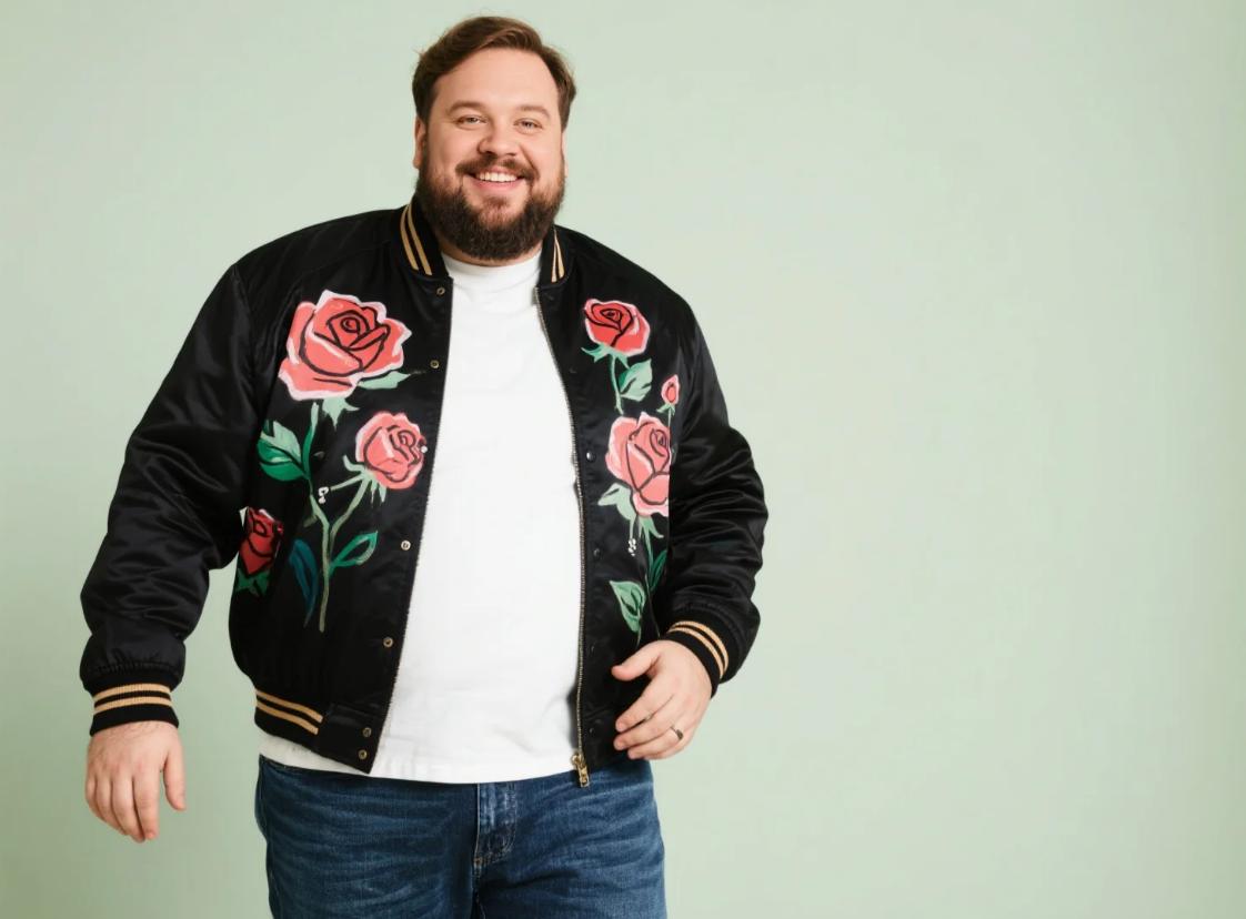 Big and tall Western outwear with rose
