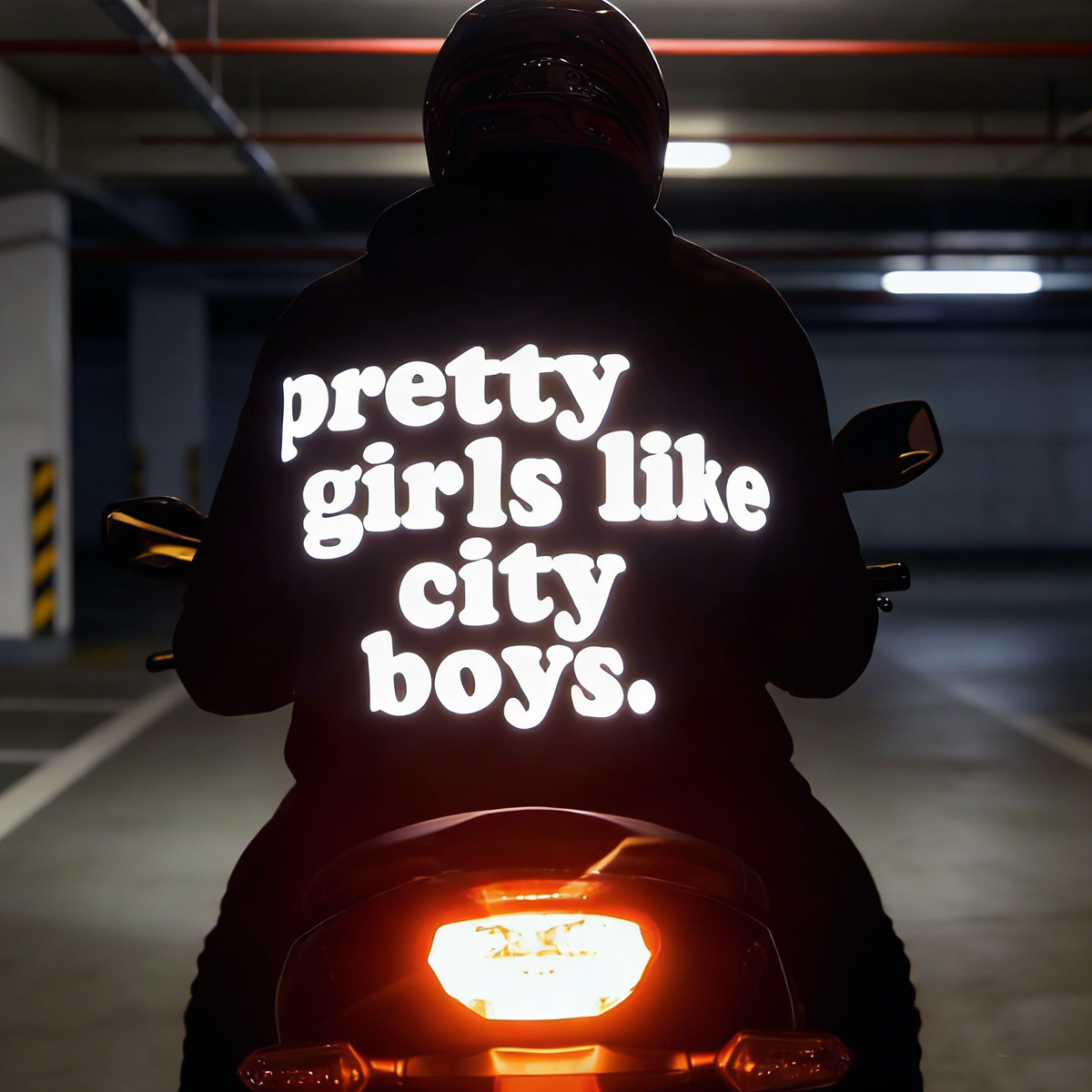 Reflective Letters Design Motorcycle Hoodie
