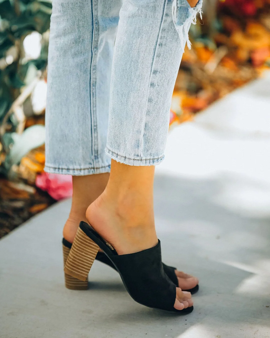 Fashion high-heeled half drag sandals