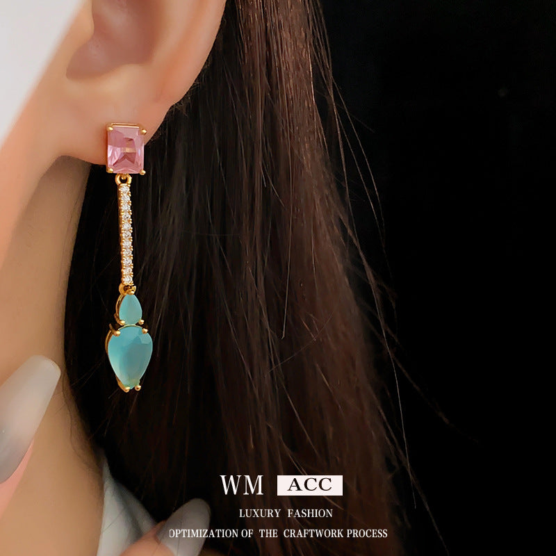 Fashion Droplet Geometric Alloy Electroplating Earrings