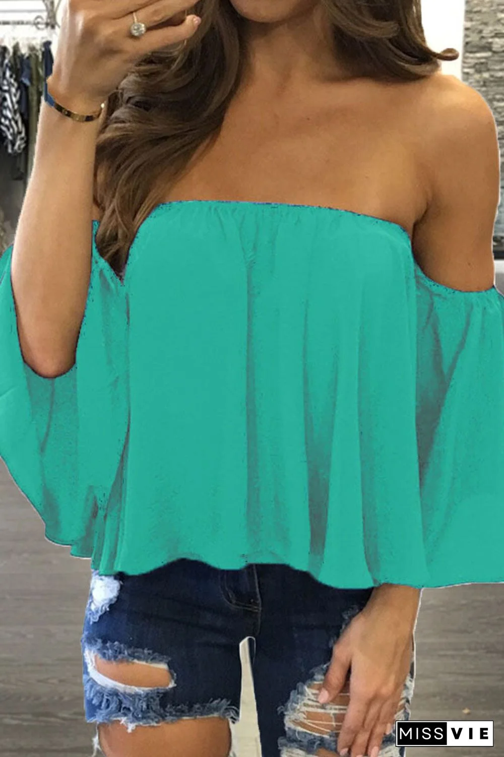Fashion Casual Solid Patchwork Strapless Tops(8 Colors)