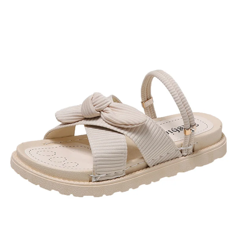 Uveng Uveng Women Wearing Sandals In The Summer Wear The New Year's New Casual Dress Thick-Bottomed Fairy Wind Students Flat Bottom Women's Slippers