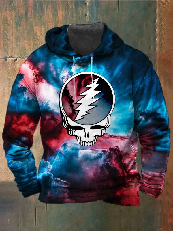 Unisex Skull Print Heavyweight Hoodies