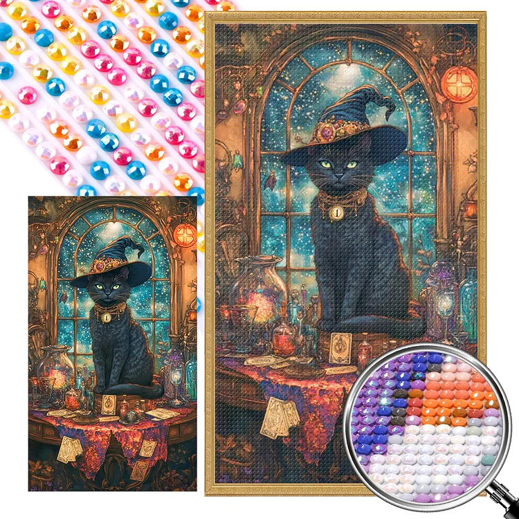 Cat - Full Round(Partial AB Drill) - Diamond Painting(45*75cm)