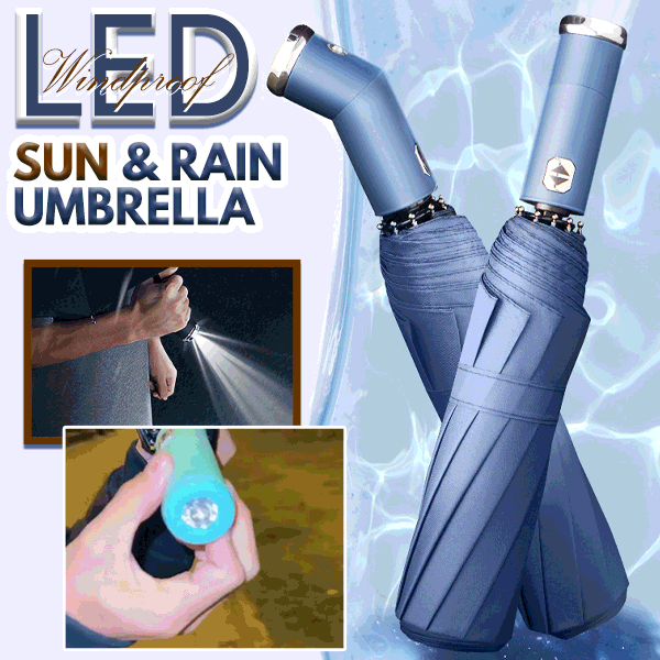 ?EARLY XMAS SALE - Windproof LED Sun & Rain Umbrella