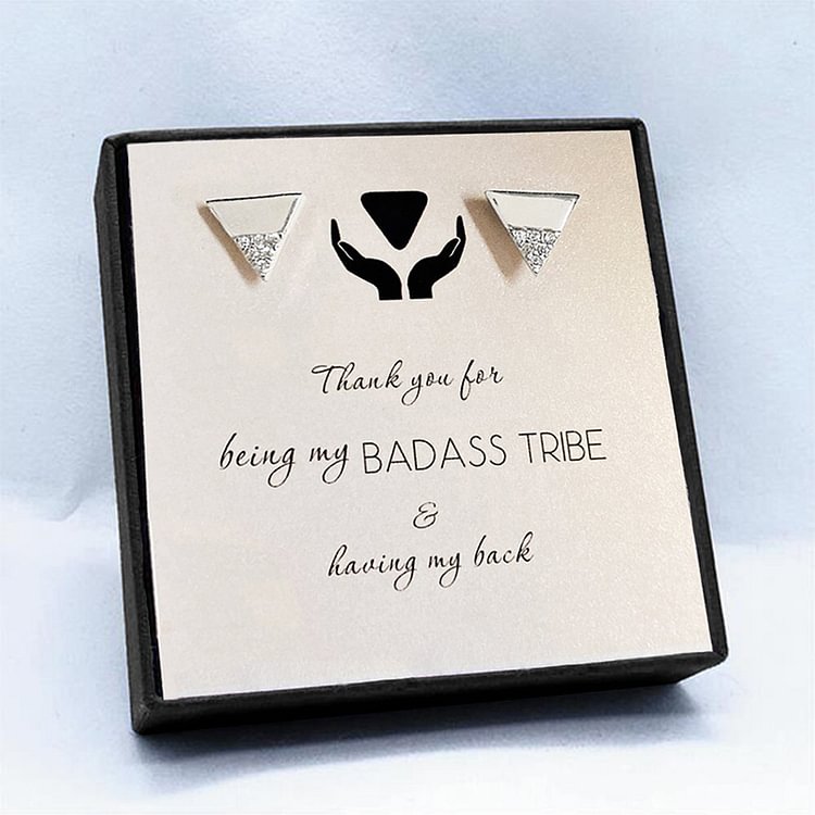 S925 My Badass Tribe Triangle Earrings
