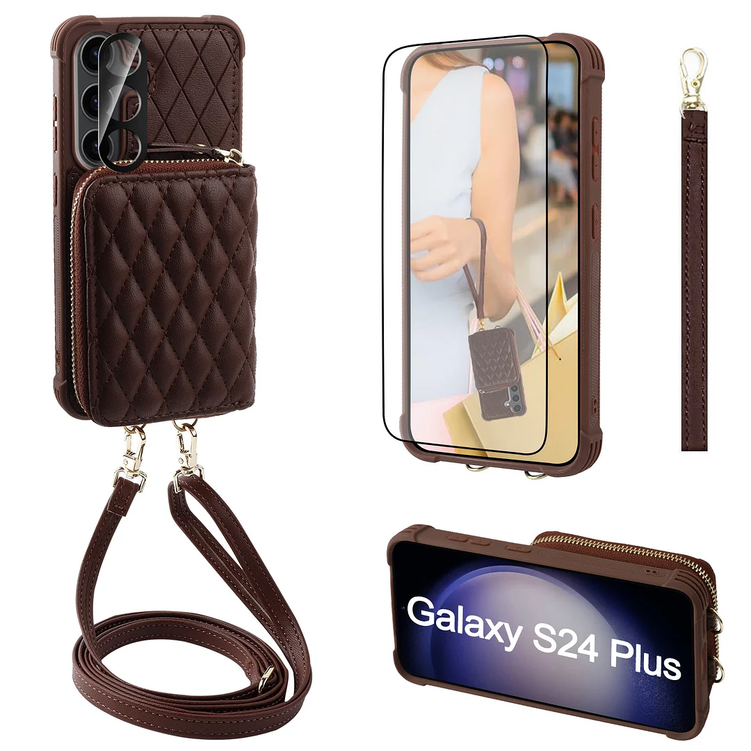 MONASAY Zipper Wallet Case for Galaxy S24 Plus 5G