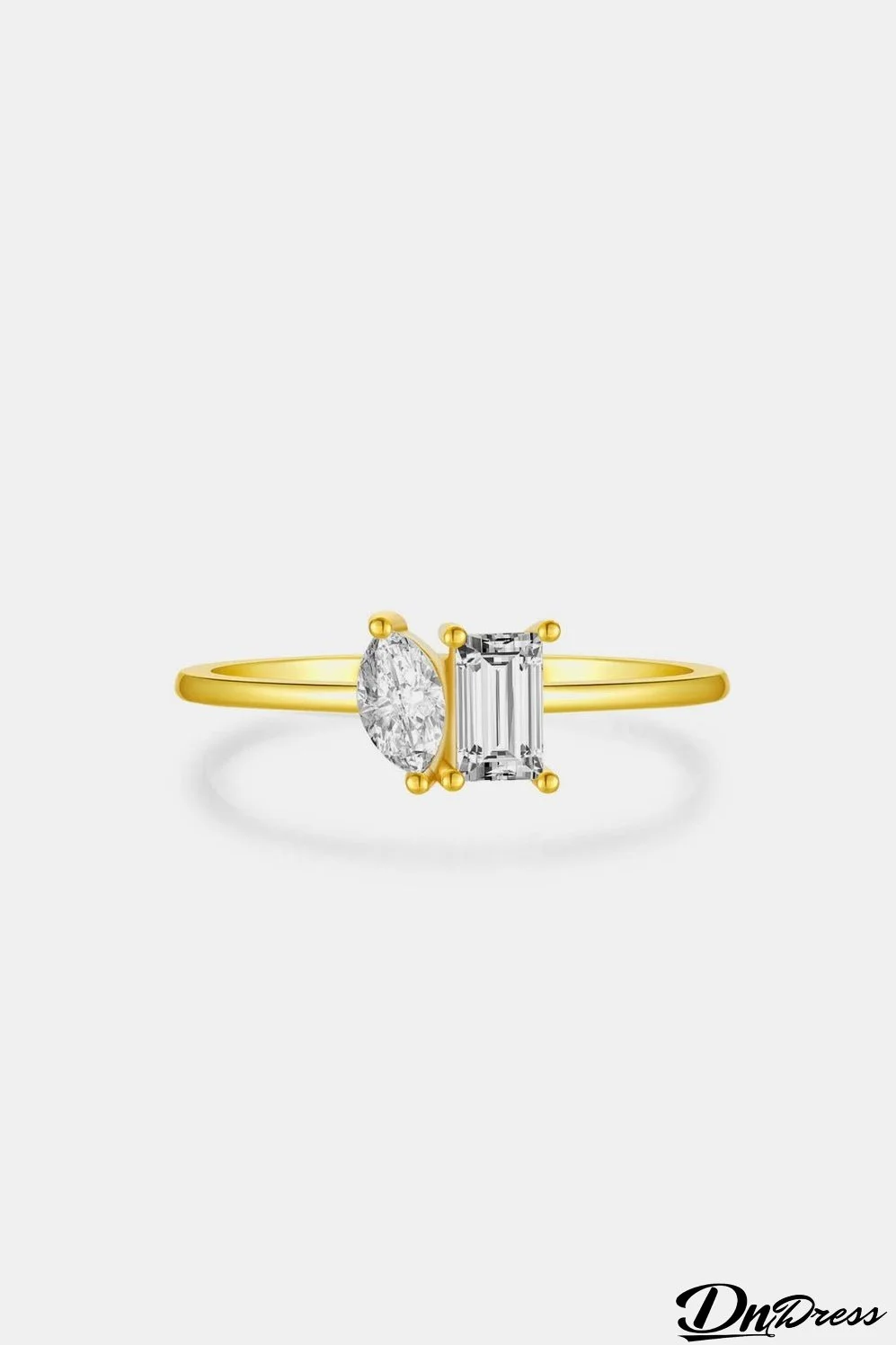 925 Sterling Silver Geometric Zircon Ring