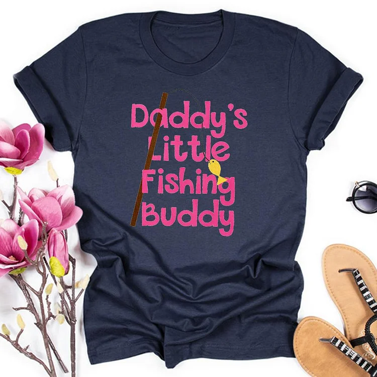 Daddy's Fishing Buddy T-Shirt Tee - 01375-Annaletters