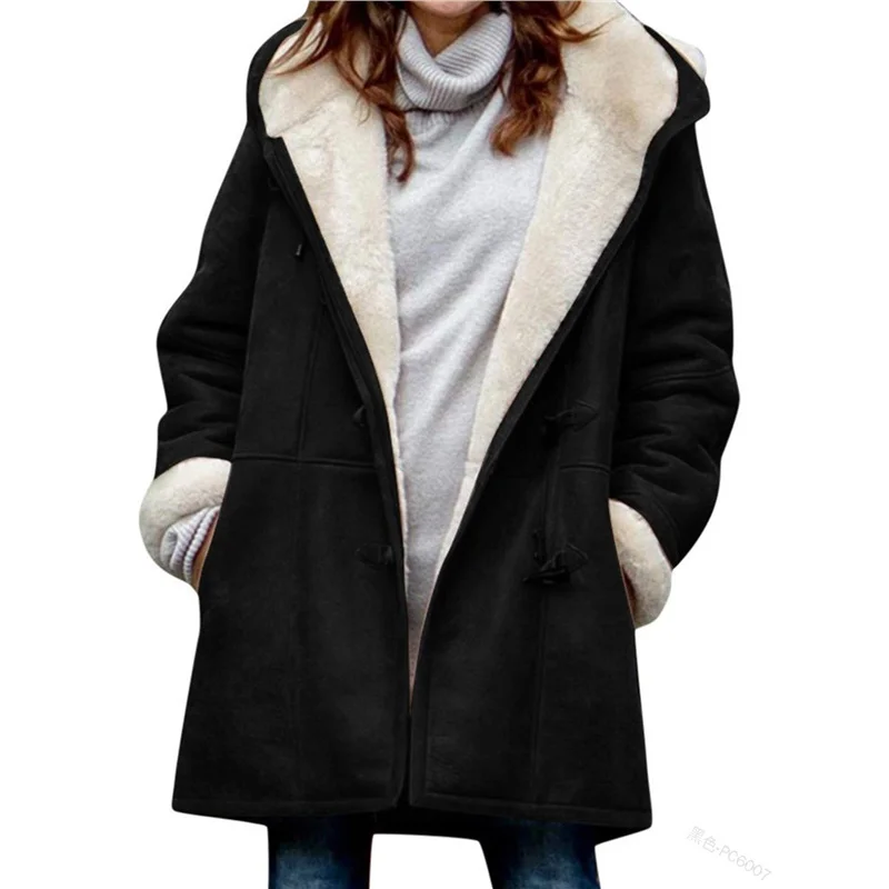 Athvotar Athvotar 2025 New Plus-Coat Pocket Women's Coat Stylish Elegance