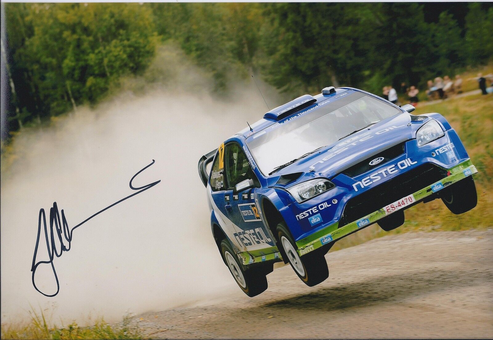 Juha KANKKUNEN SIGNED FORD Rally AUTOGRAPH 12x8 Photo Poster painting AFTAL COA