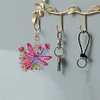 (US Only)6Pcs DIY Dragonfly Special Shape 5D Diamond Art Keychain for Birthday Gift