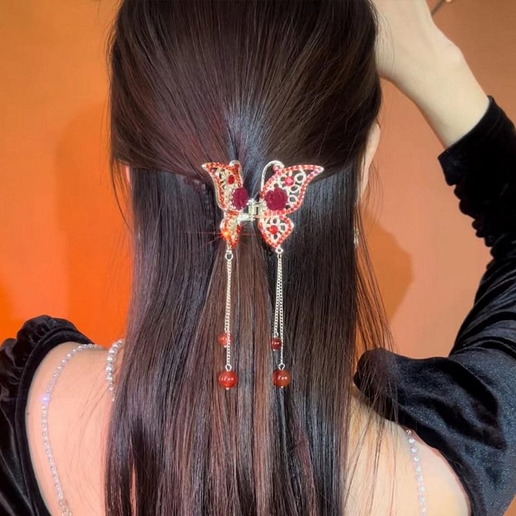 Butterfly Tassel Claw Clip KERENTILA