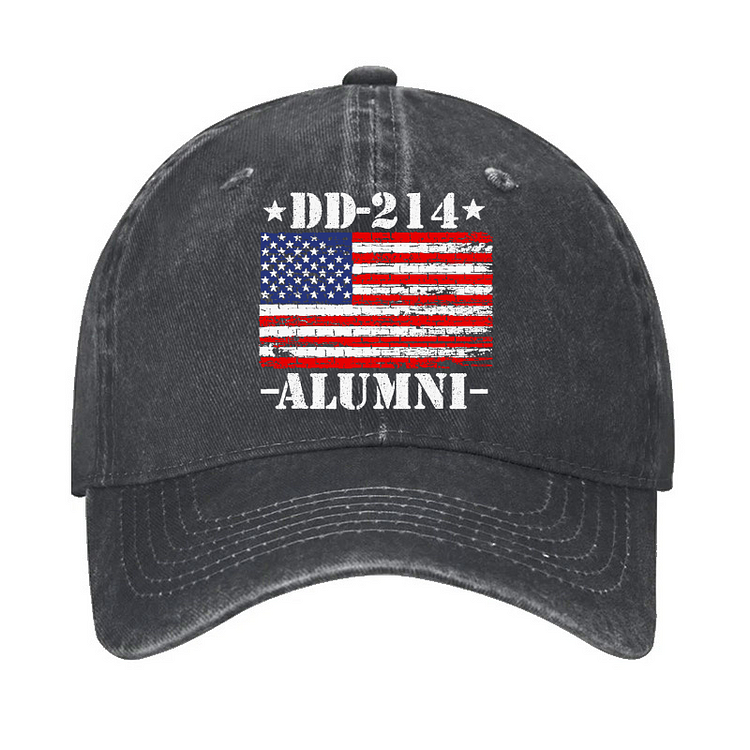 DD-214 Alumni Military Veteran American Flag Patriotic  Hat