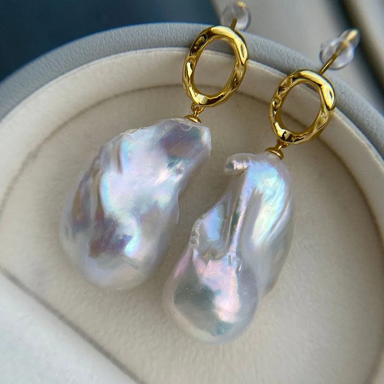 Large Baroque Pearl Earrings