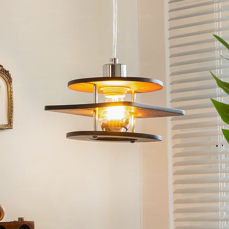Retro Walnut Pendant Lamp For Dining Room