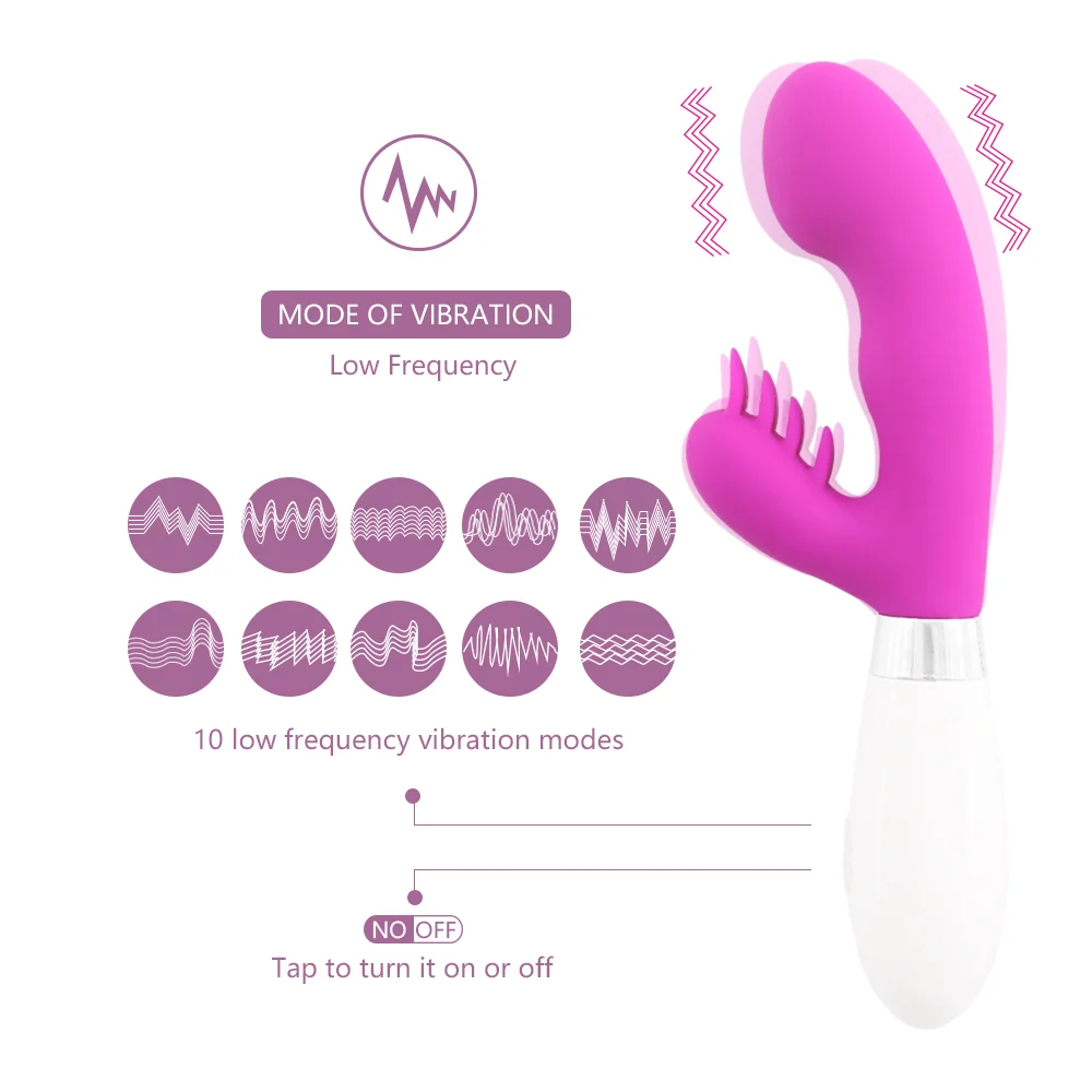Silicone G-spot Stimulation Vibrator Male And Female Sexual Flirtation Av Massage Stick - Rose Toy