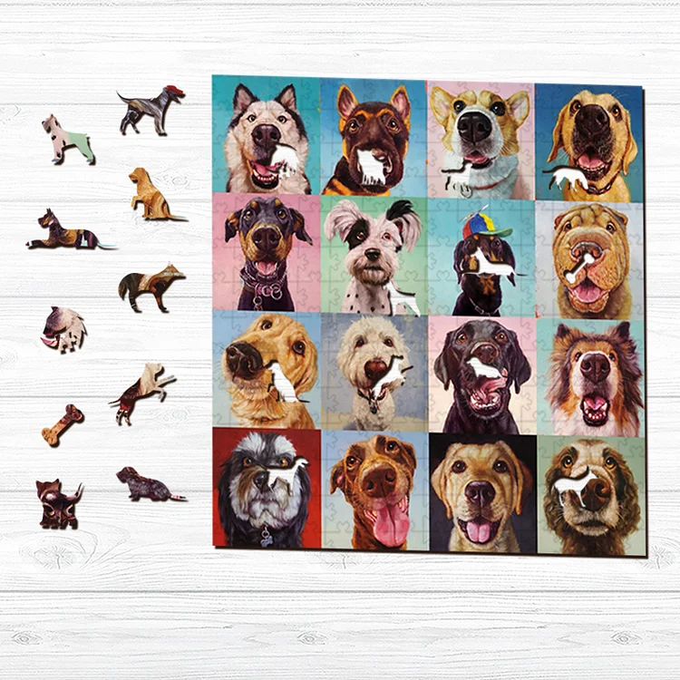 Ericpuzzle™ Ericpuzzle™Dogs Mugshot Wooden Puzzle