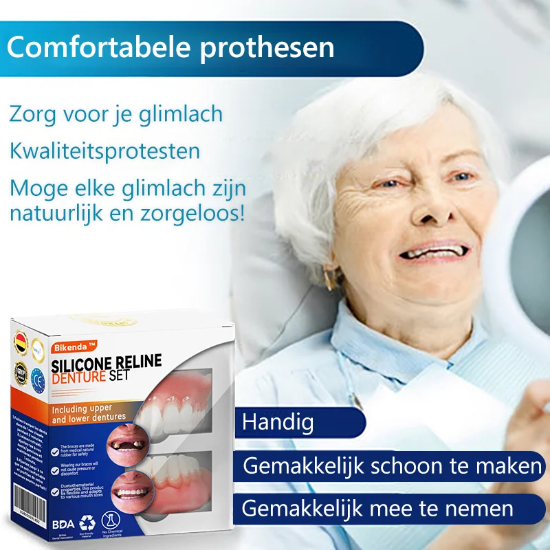 𝐵𝑖𝑘𝑒𝑛𝑑𝑎&trade; Silicium Prothese Meetset🦷（👩&zwj;🔬 Erkend door de Belgische Tandheelkundige Vereniging en goedgekeurd door FAMHP）