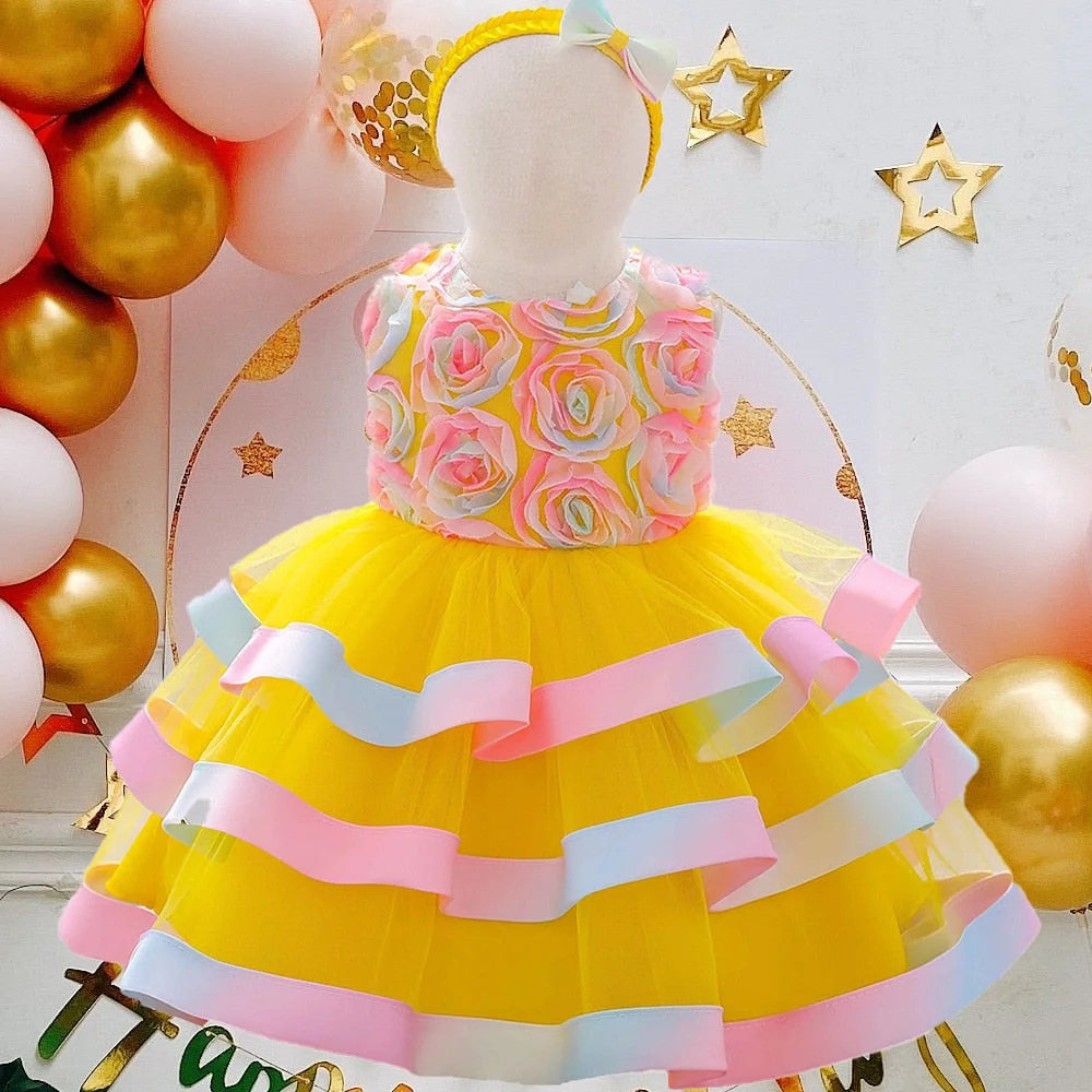 Infant Sequin Bow Dress for Girl Baby Christening First 1st Birthday Dress Party Baptism White Dresses for Baby Toddler Vestido