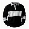 💥 2025 Hot Sale! Men's Button-Up Long Sleeve Striped Pullover Sweatshirt Quarter Zip Going Out Casual Color Block Sweatshirt, For Friends, Husband, Boyfriend Gifts, For Fall