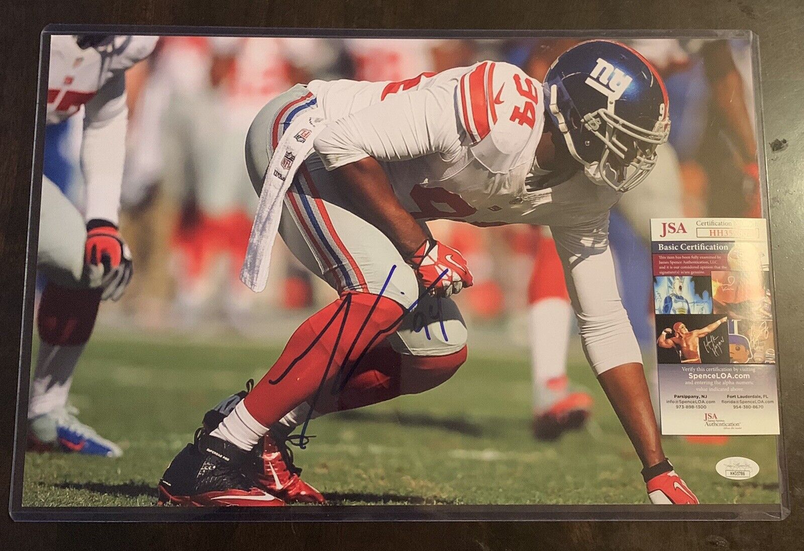 MATHIAS KIWANUKA 11x17 Signed Photo Poster painting New York GIANTS FOOTBALL JSA/COA HH35786