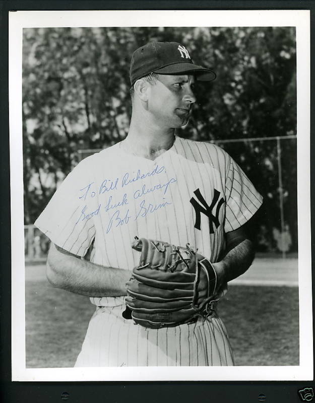 Bob Grim Yankees Signed 8 X 10 Photo Poster painting w/ JSA Auth