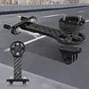 Carbon Fiber Extended Out-Front Mount Bike Computer Mount Cycling Bicycle Computer Holder for Garmin Bryton and Sports Action Camera