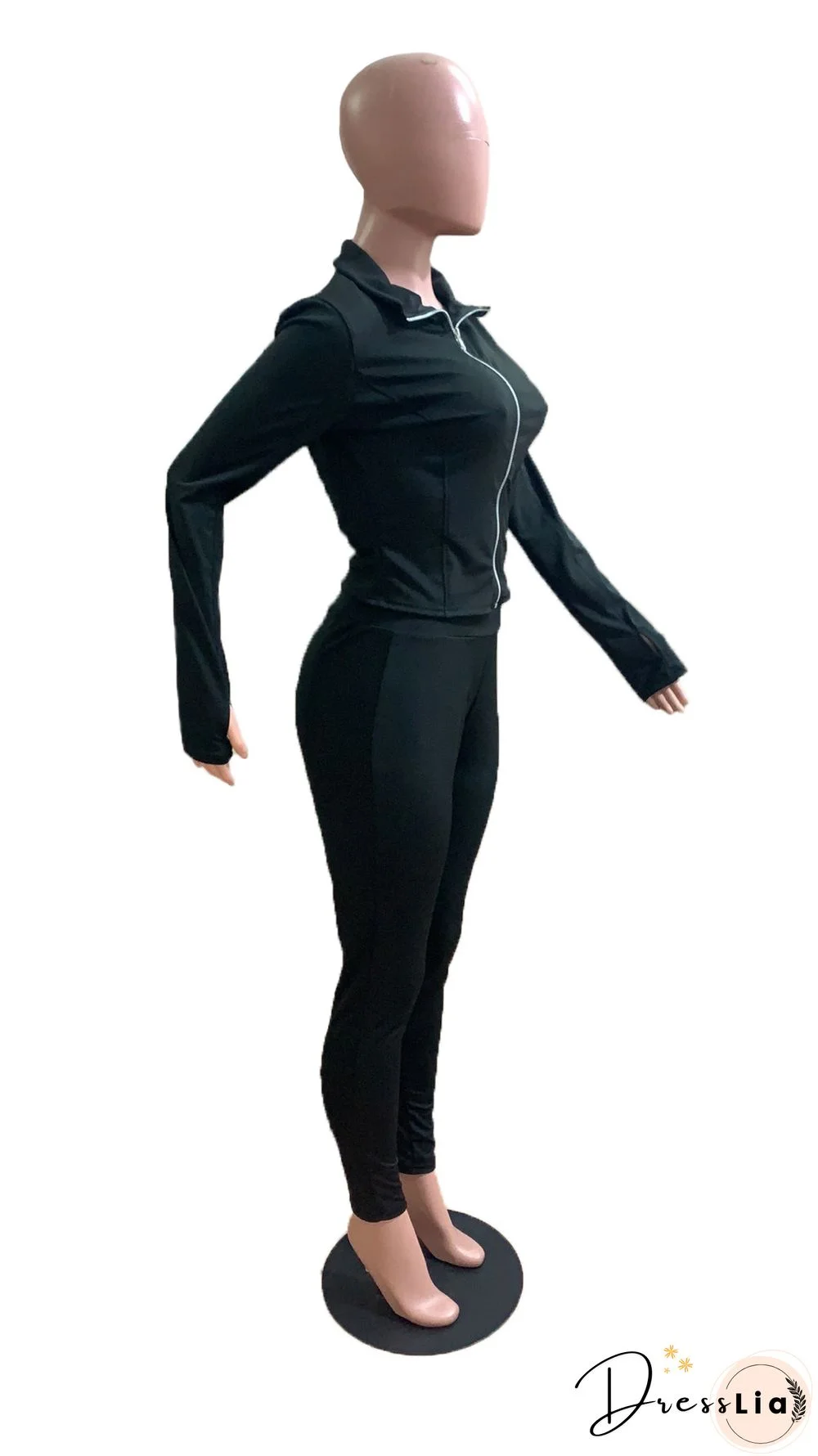 Sportswear Long Sleeve Jacket Pencil Pants Set