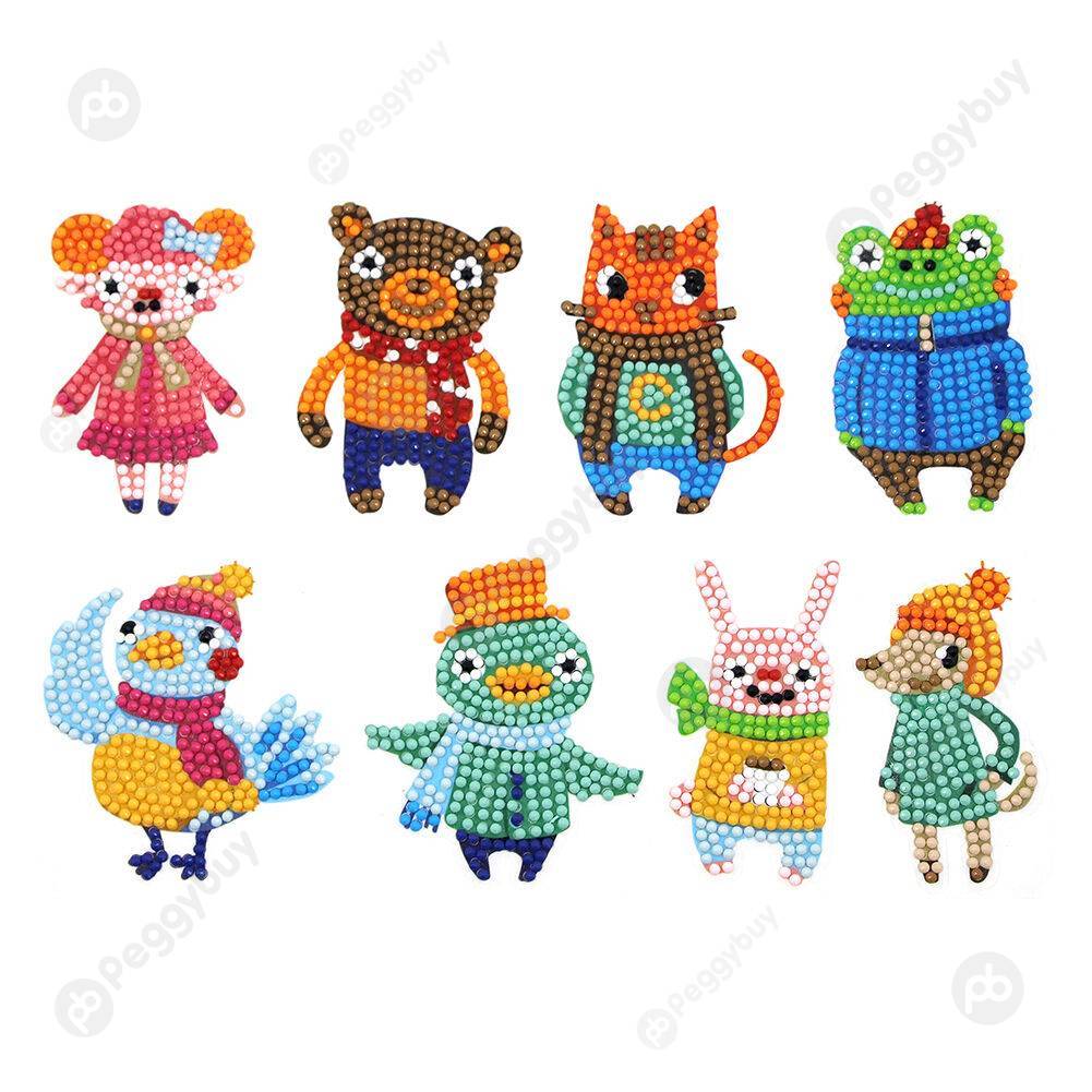 

8pcs Animal-DIY Creative Diamond Sticker, 501 Original