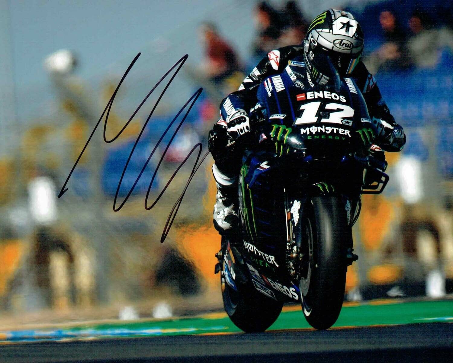 Maverick VINALES 2019 SIGNED MOTOGP Autograph 10x8 Yamaha Photo Poster painting 2 AFTAL COA