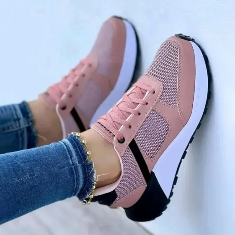 Women's Fashion Mixed Colors Lace-Up Casual Vulcanized Shoes