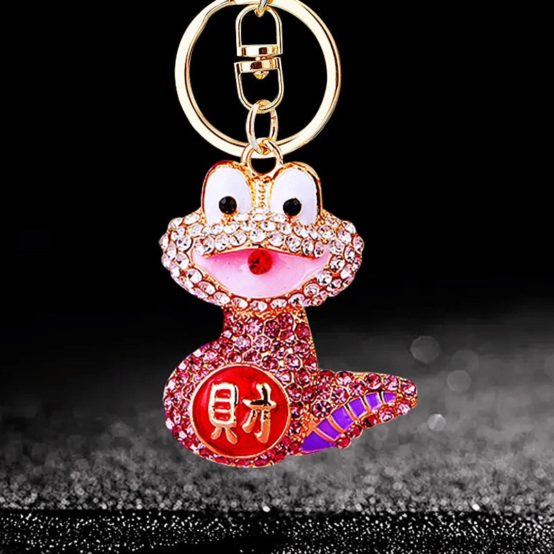 Cute Color Block Alloy Inlay Rhinestones Women’s Keychain
