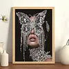 Crystal Butterfly Fringe Mask Special Shaped 5D DIY Partial Drill Diamonds Dots Gem Art Kits 11.81x15.75Inch Diamond Dots Paintings Diamonds Paintings Gem Art for Adults Beginners Home Decor