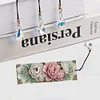 (US Local)4Pcs Vintage Flowers DIY Diamond Painting Bookmark Craft Kit