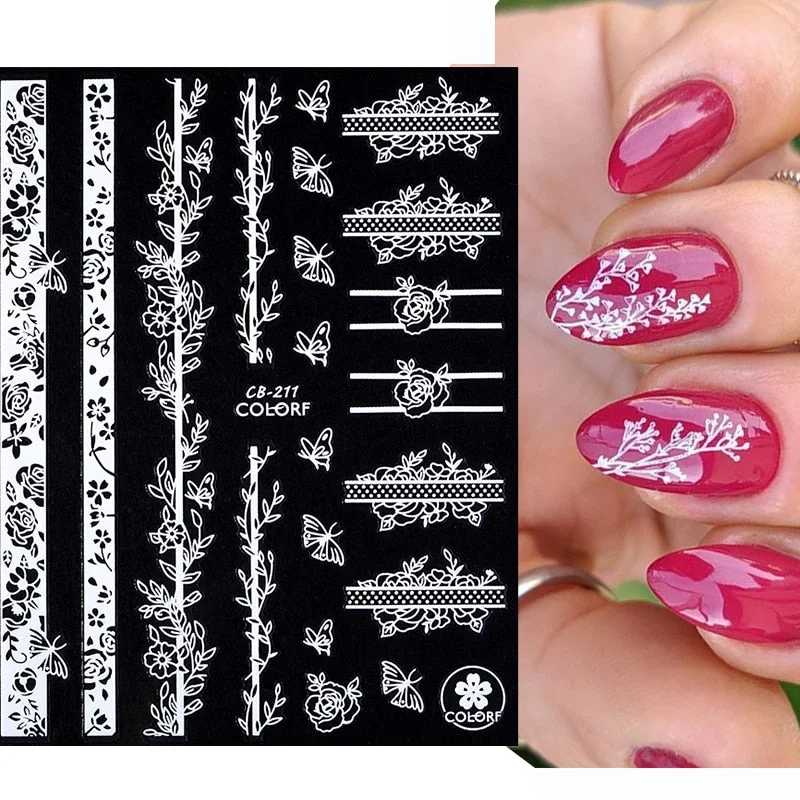 Dandelion Flower 3D Nail Stickers Women Face Abstract Butterfly Image Sexy Girl Christmas Slider Design Polish Nails Art Decals-Nail Inspo