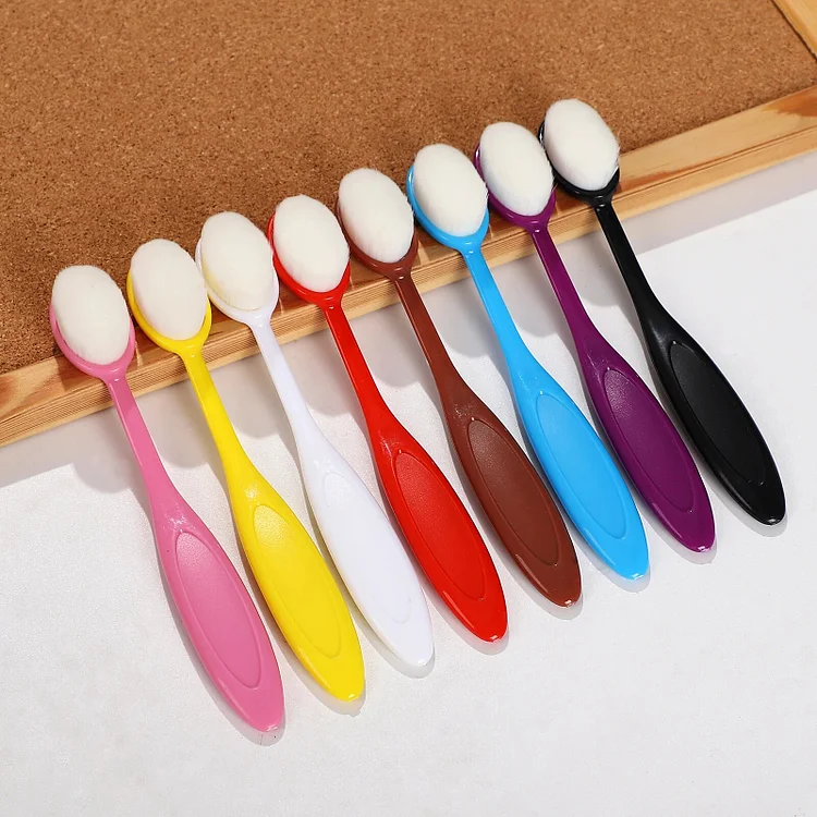Journalsay 8 Pcs/set No. 4 Toothbrush Type Colorful Nylon Makeup Brush Set