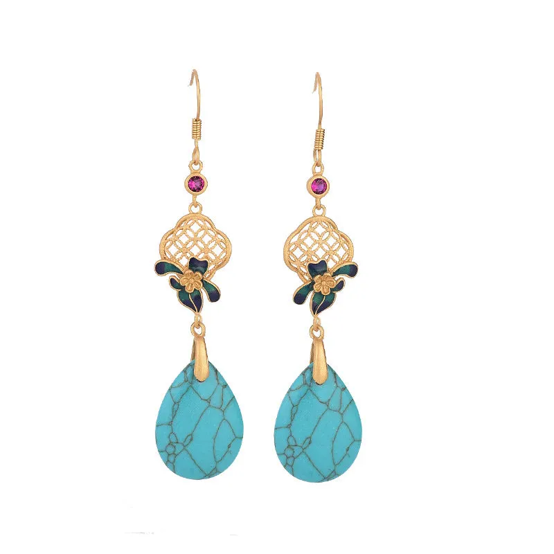 Turquoise Wealth Drop Dangle Earrings