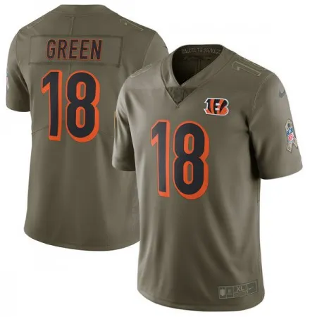 Youth  Cincinnati Bengals #18 A.J. Green Olive Salute To Service Limited Stitched NFL Jersey