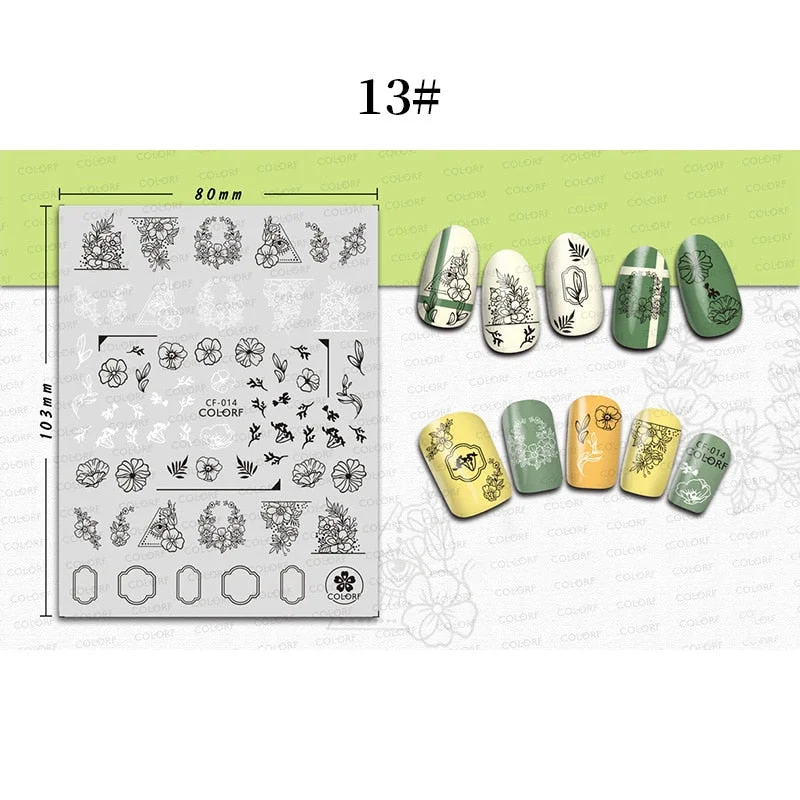 1 Sheet 3D Halloween Nail Sticker Christmas Skull Bone Snake Butterfly Maple Leaf Pattern Decals Manicures 3D Nail Decorations