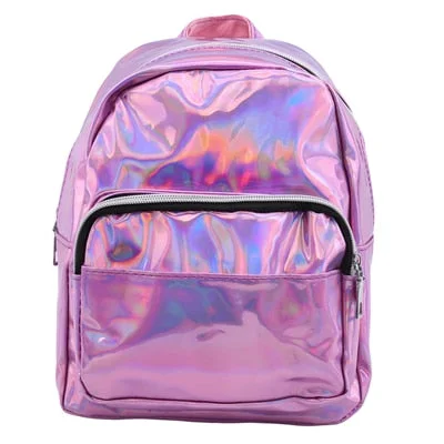 Mini Laser Backpacks For Women Silver Fashion Laser Backpack Youth Bag Teenage Girls Female Korean Trend Personality School Bag