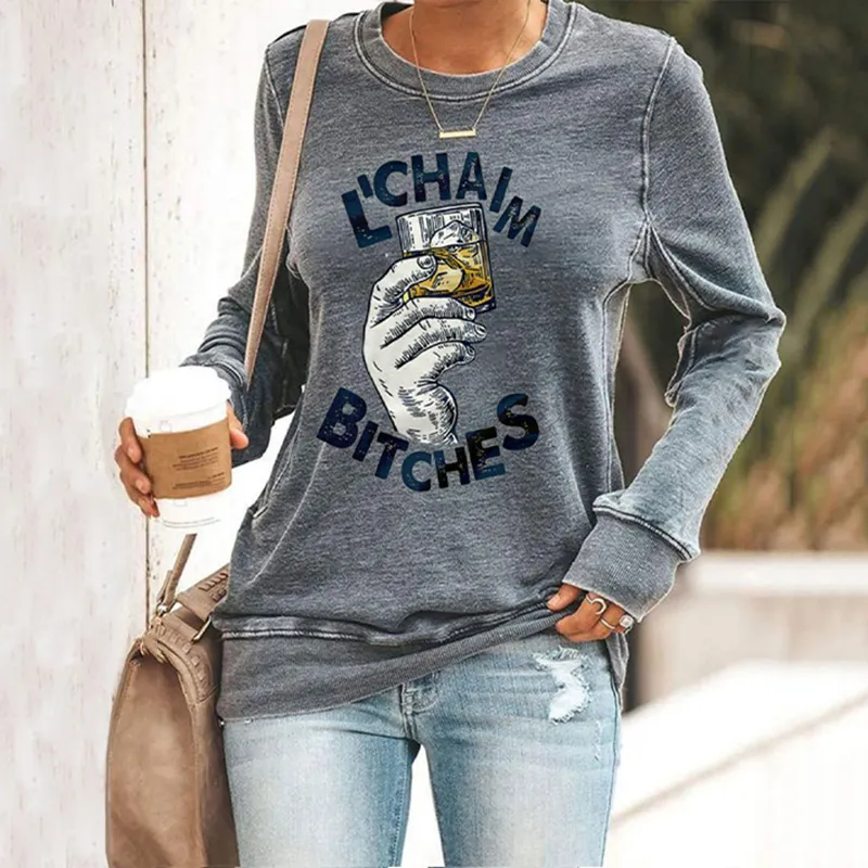Women's L'calm Hanukkah Printed Sweatshirt