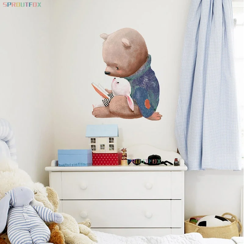 Bear 3D Wall Stickers Home Decor Living Room Decoration Wall Stickers For Kids Rooms Bathroom Children For Stickers Wall Bedroom
