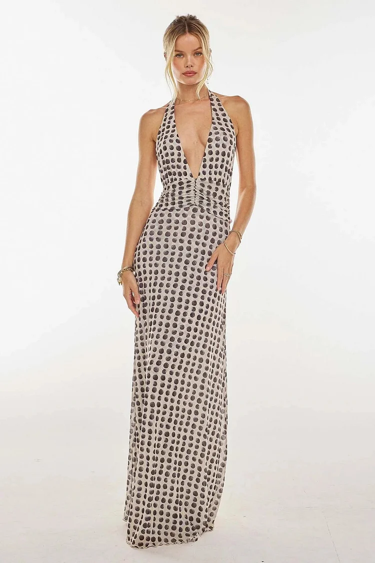 Camoni Polka Dot Diary Maxi Dress