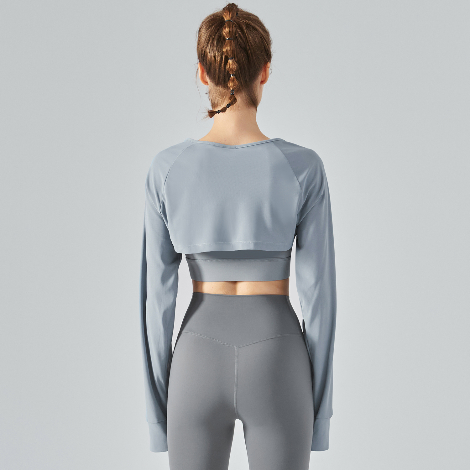 Buy Hergymclothing Icelandic Blue sunscreen loose breathable cool feeling naked feeling skin friendly dri-fit moisturewicking crop top at an affordable price