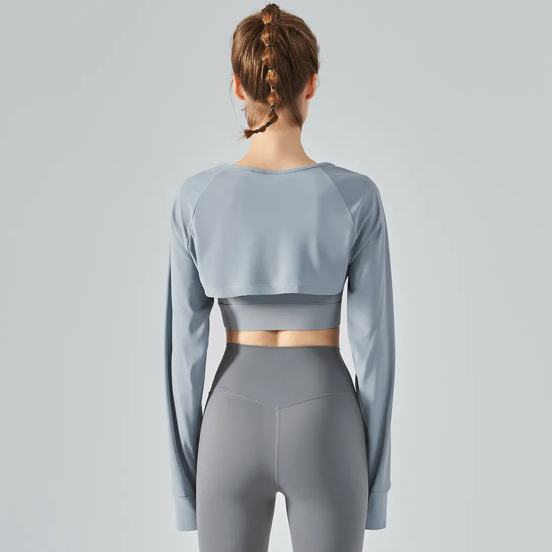 Buy Hergymclothing Icelandic Blue sunscreen loose breathable cool feeling naked feeling skin friendly dri-fit moisturewicking crop top at an affordable price