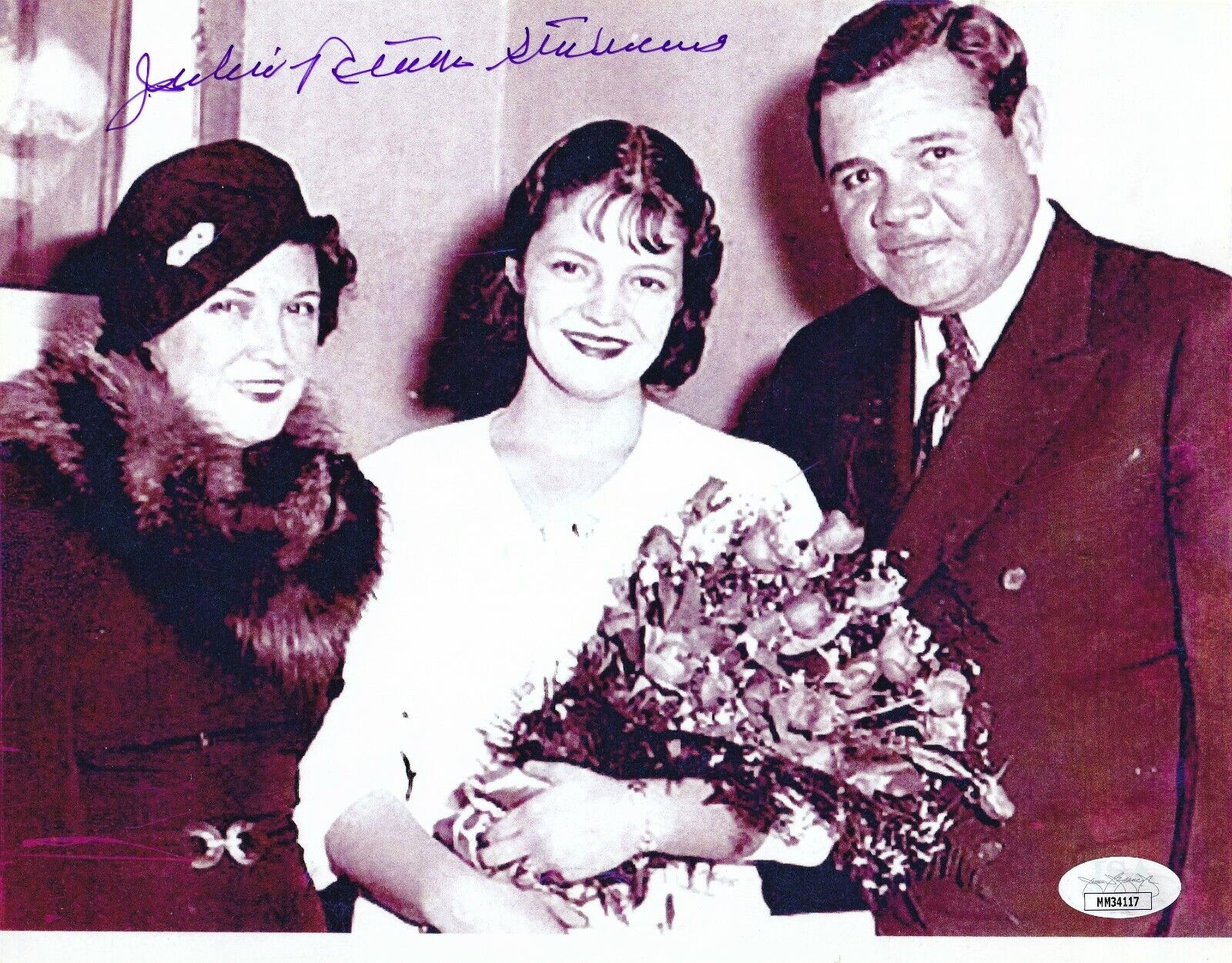 Julia Ruth Stevens REAL SIGNED Photo Poster painting JSA COA Babe Ruth Daughter MLB Baseball