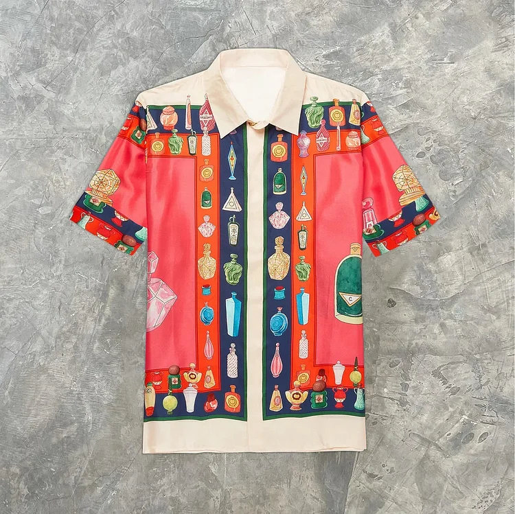 Gem Art Print Short Sleeve Shirts