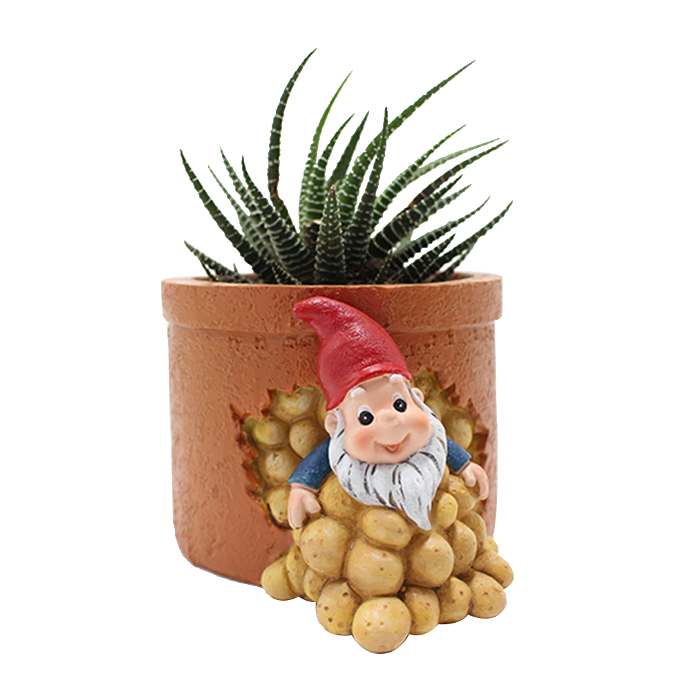 

Dwarf Potato Fairy Resin Flower Pots Succulents Planter Craft Ornaments, 501 Original