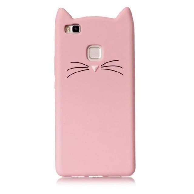 Android Huawei Kawaii Moustache Cat Pink Black Phone Case BE087